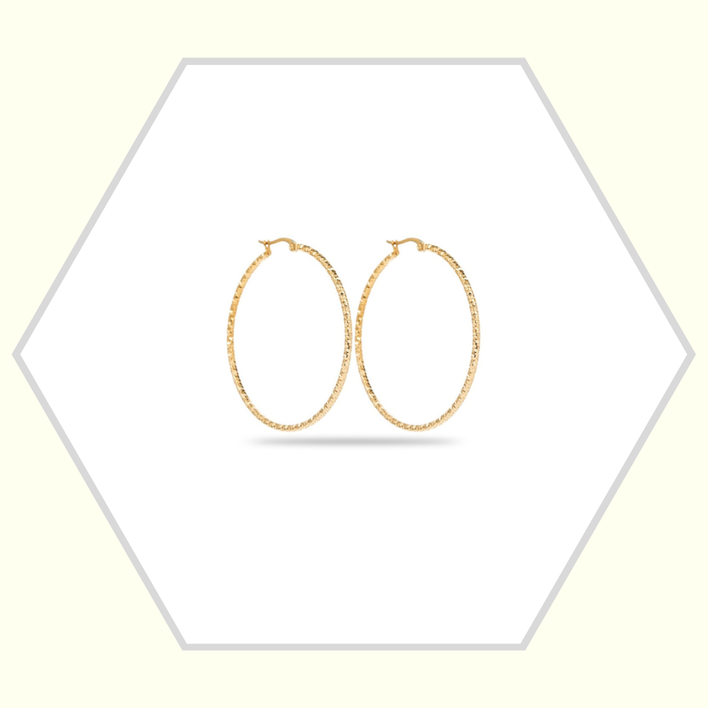 Boucles d'oreilles "créole facettée" en acier inoxydable