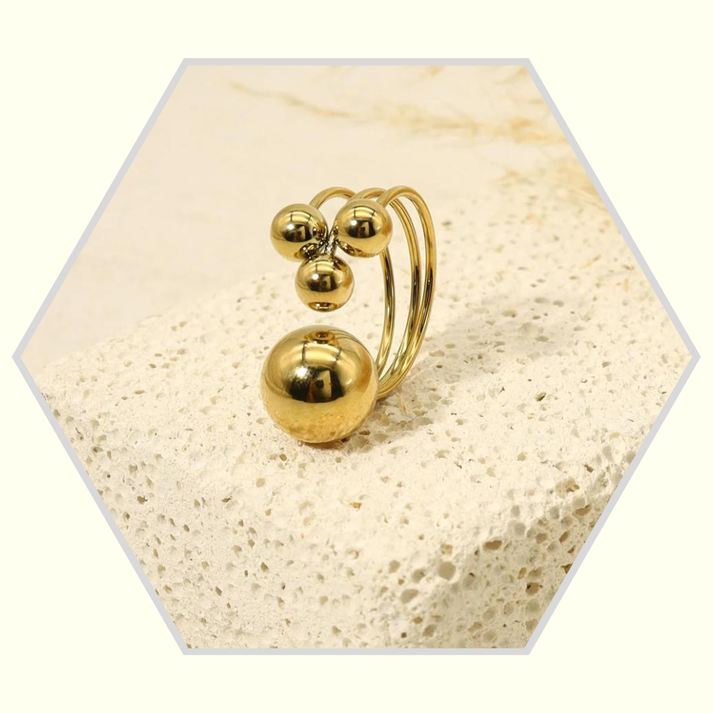 Multikugelring aus goldfarbenem Edelstahl