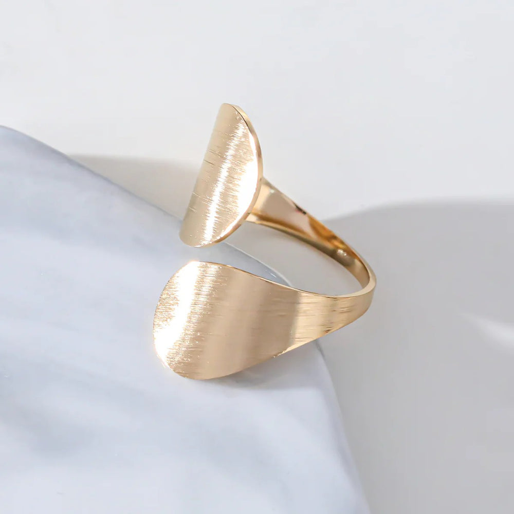 Bague ajustable en acier inoxydable doré finition satinée