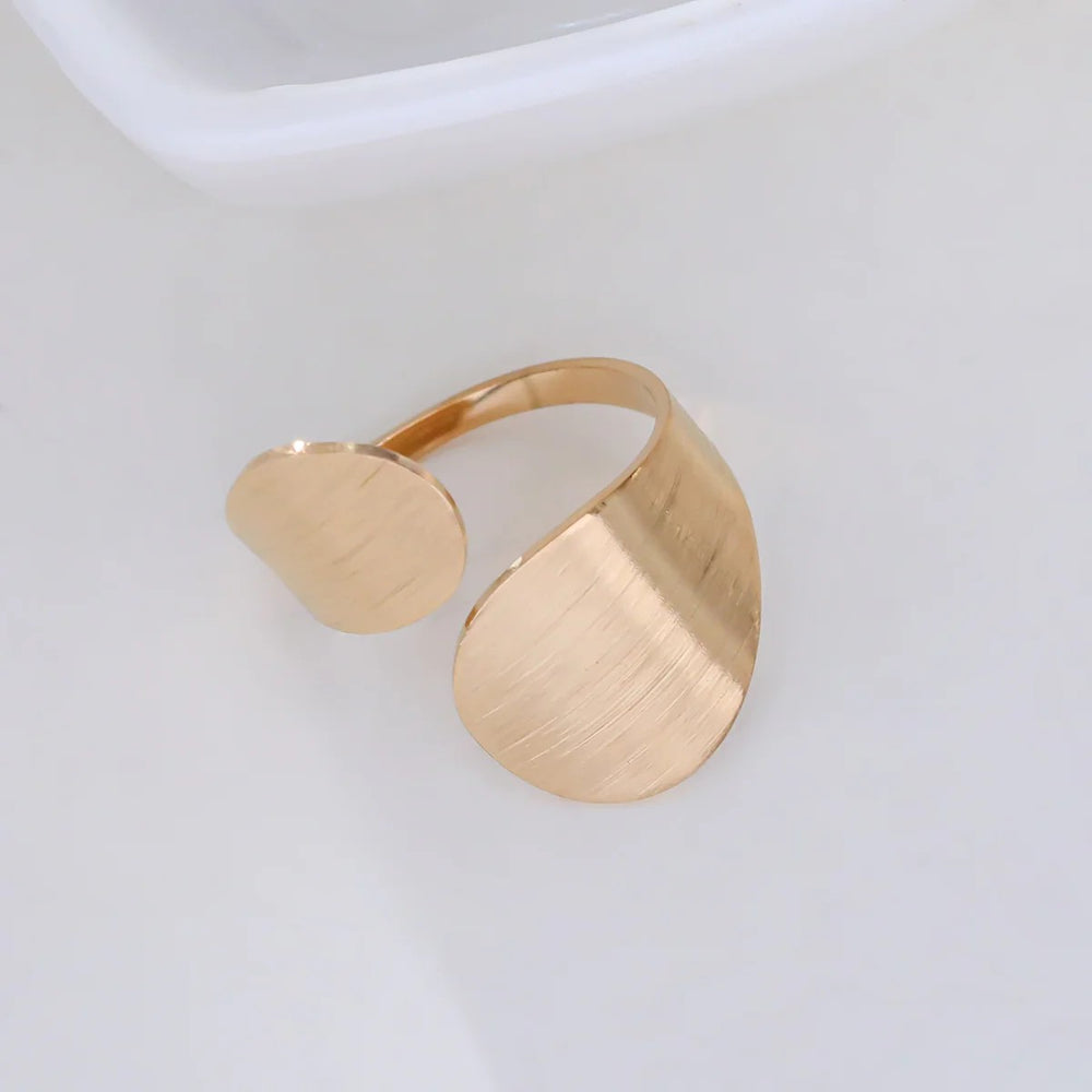 Bague ajustable en acier inoxydable doré finition satinée