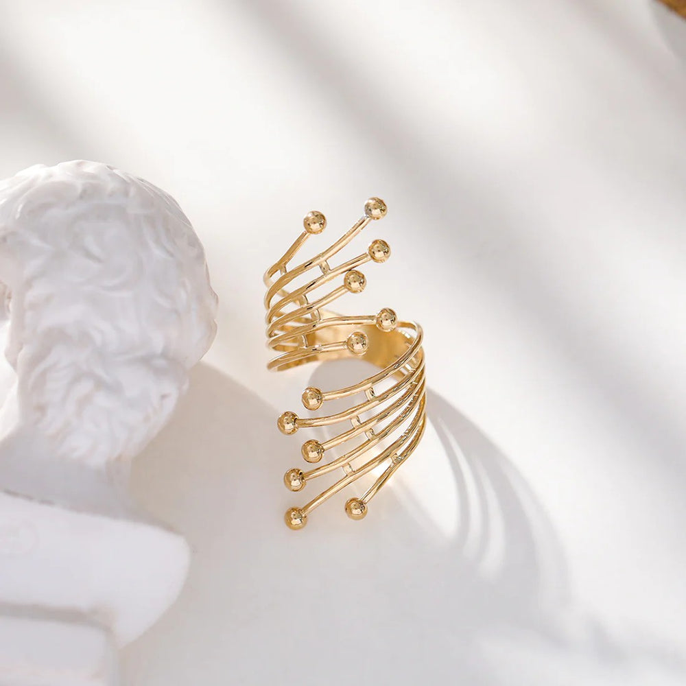 Bague ajustable en acier inoxydable doré