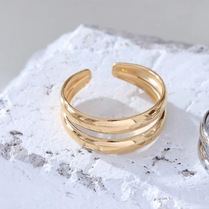 Bague ajustable 2 rangs en acier inoxydable