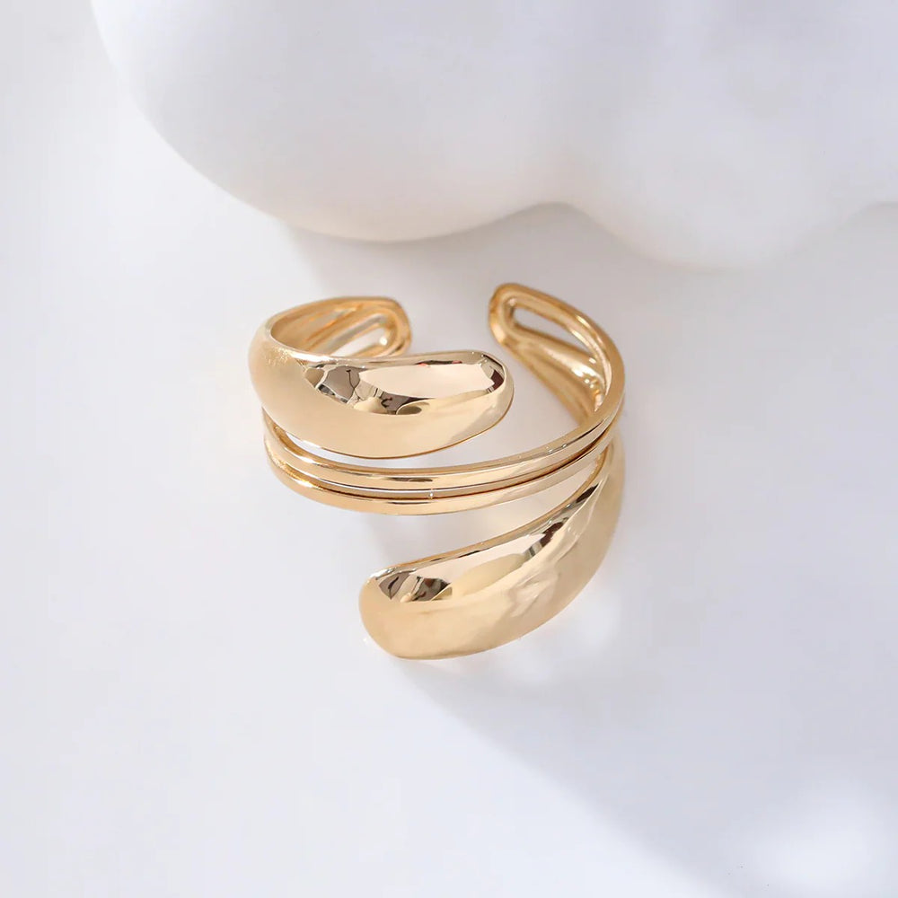 Bague ajustable en acier inoxydable doré