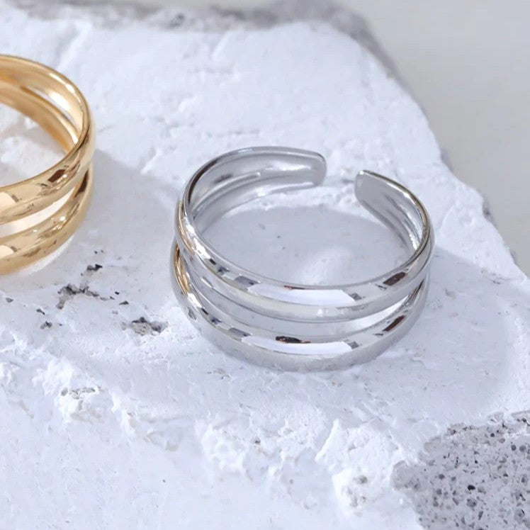 Bague ajustable 2 rangs en acier inoxydable