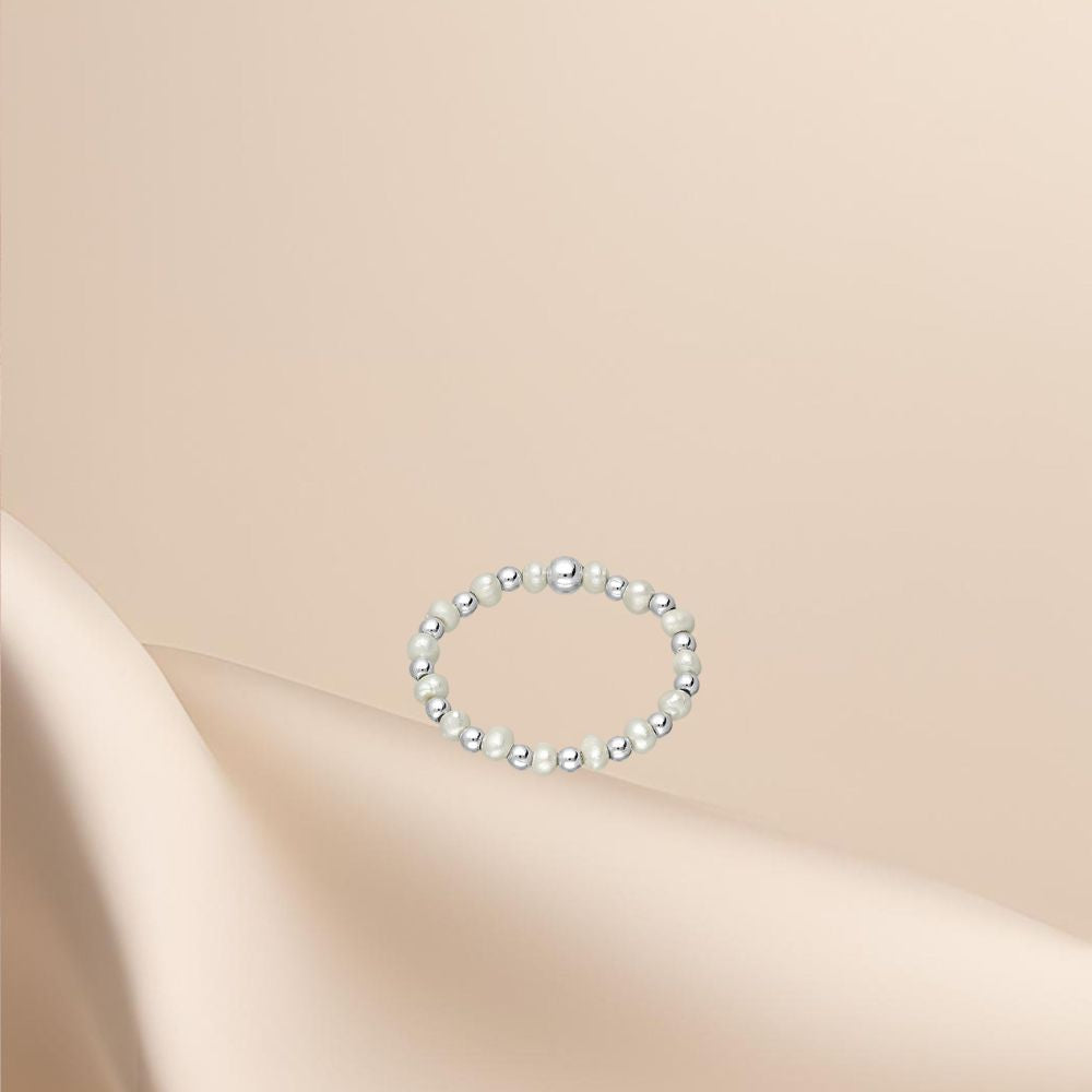Bague argent 925 / perle d'eau douce / ajustable
