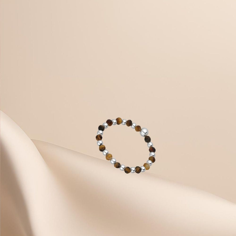 Bague argent 925 / pierre semi-précieuse / ajustable