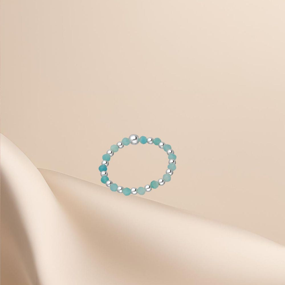 Bague argent 925 / pierre semi-précieuse / ajustable