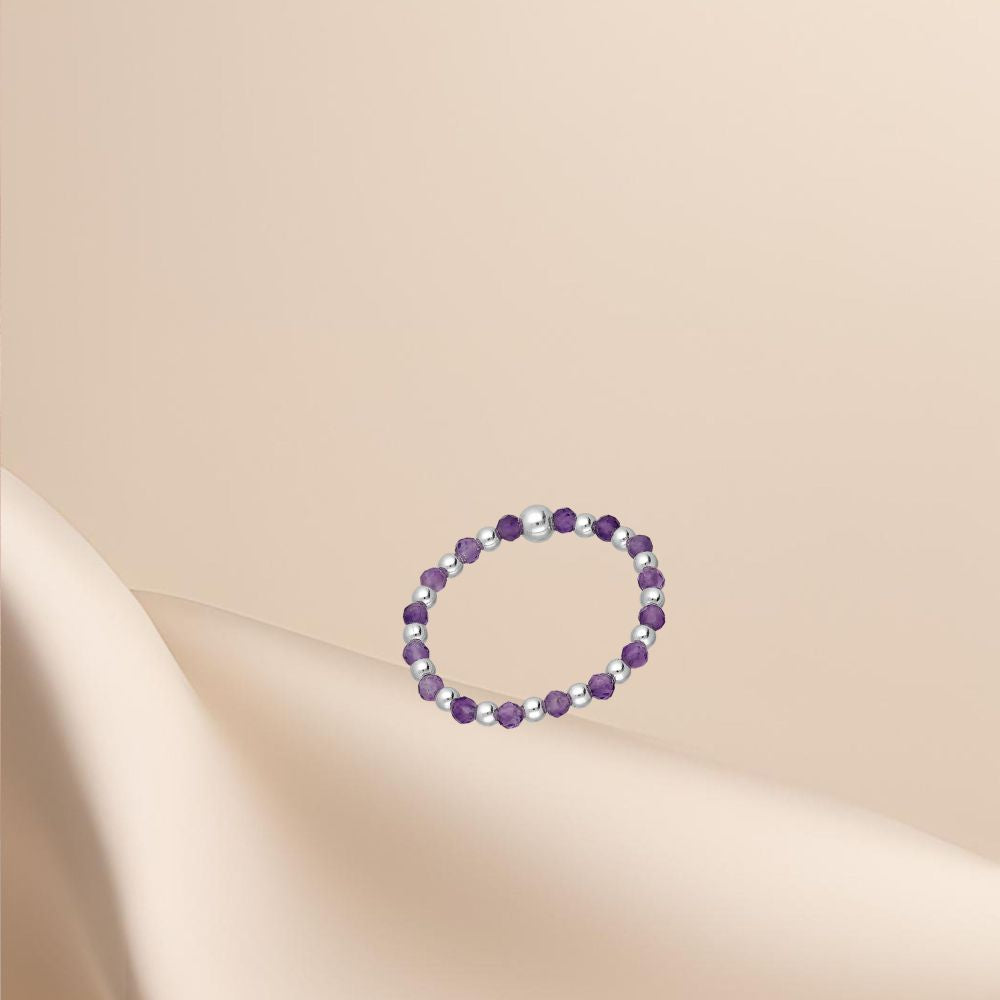 Bague argent 925 / pierre semi-précieuse / ajustable