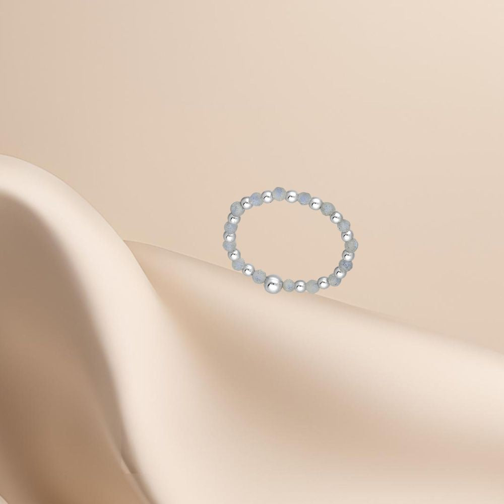 Bague argent 925 / pierre semi-précieuse / ajustable