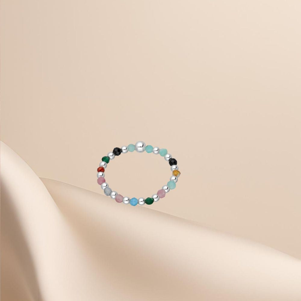 Bague argent 925 / pierre semi-précieuse / ajustable