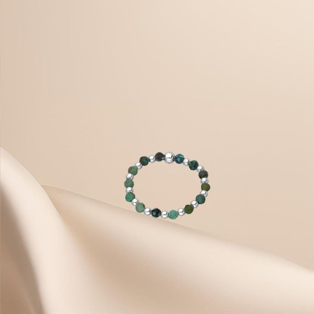 Bague argent 925 / pierre semi-précieuse / ajustable