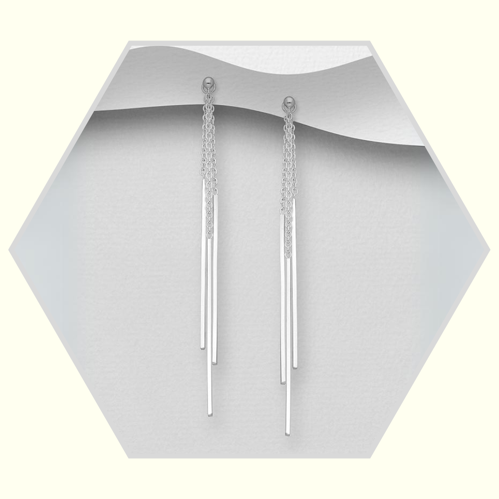 Ohrringe aus 925er Silber / 3 wandelbare Ketten 