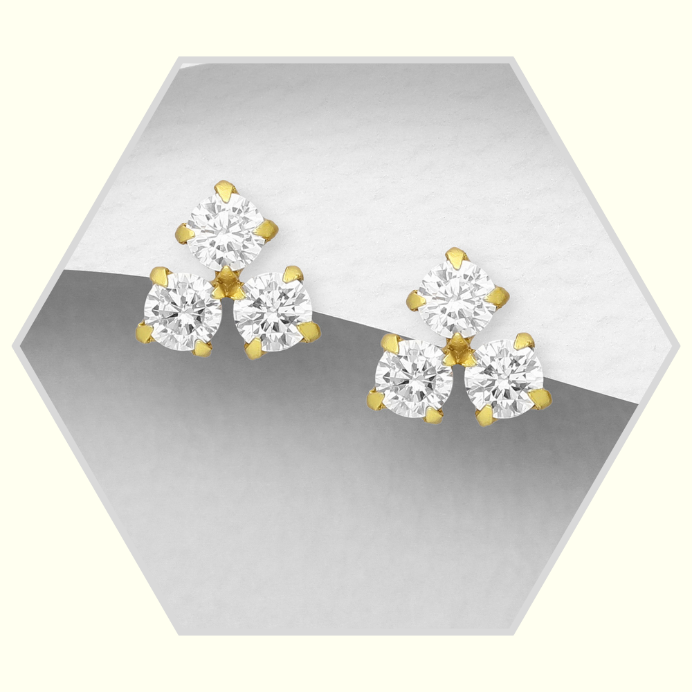 18k Gold Plated 925 Sterling Silver Earrings with Zirconia