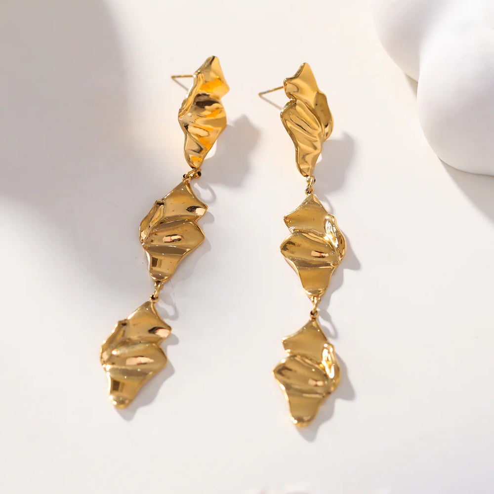 Boucles d'oreilles losange en acier inoxydable doré