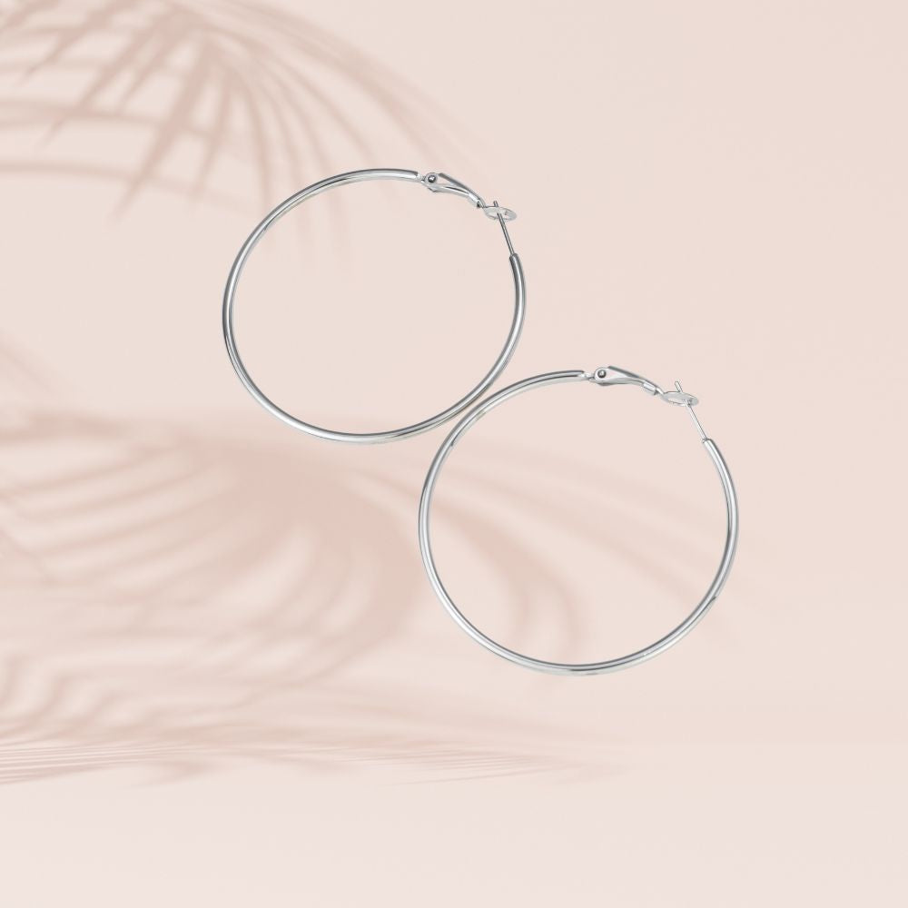 boucles d'oreilles créole acier inoxydable diamètre 40mm