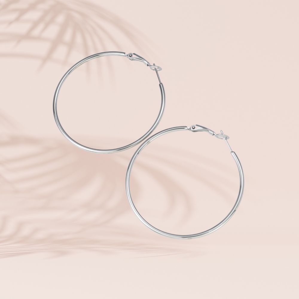 boucles d'oreilles créole acier inoxydable diamètre 50mm