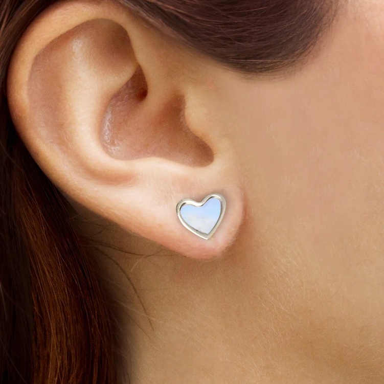 Boucles d'oreilles coeur acier inoxydable chirurgical 316L