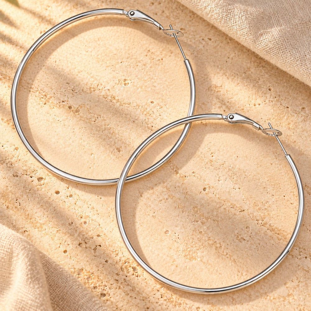Boucles d'oreilles créole en acier inoxydable diamètre 70mm