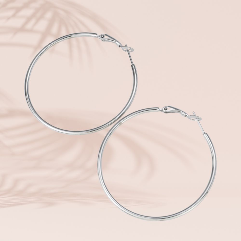 boucles d'oreilles créole acier inoxydable diamètre 70mm