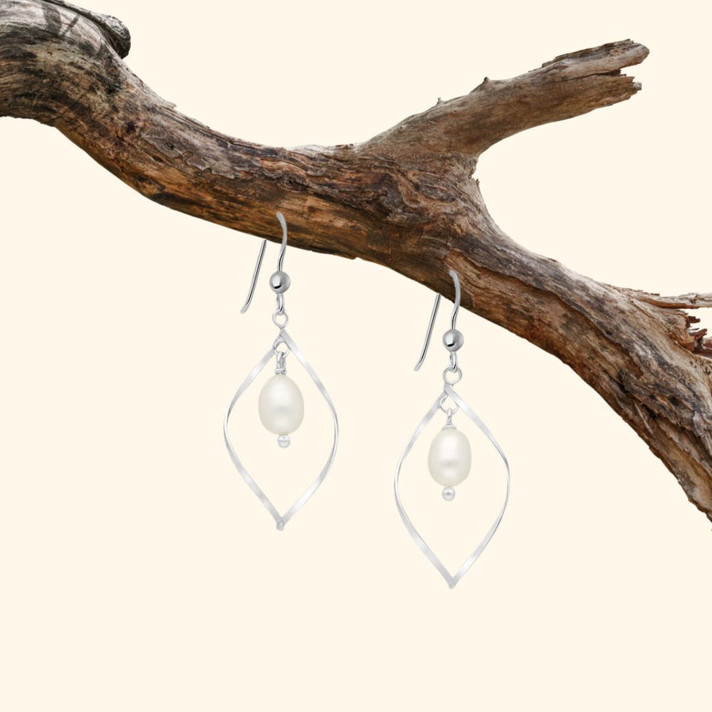 Boucles d'oreilles en argent 925 / perle d'eau douce