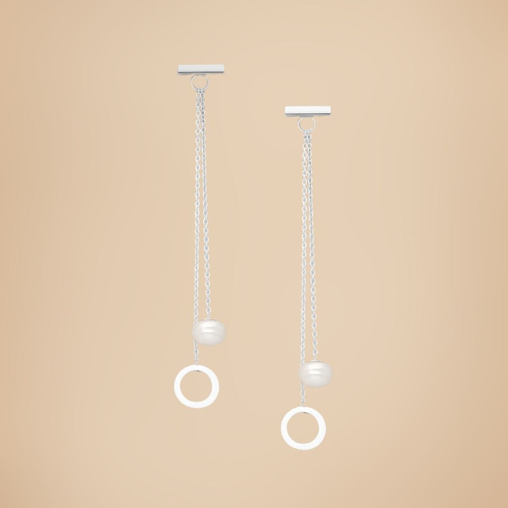 Boucles d'oreilles en argent 925 / perle d'eau douce