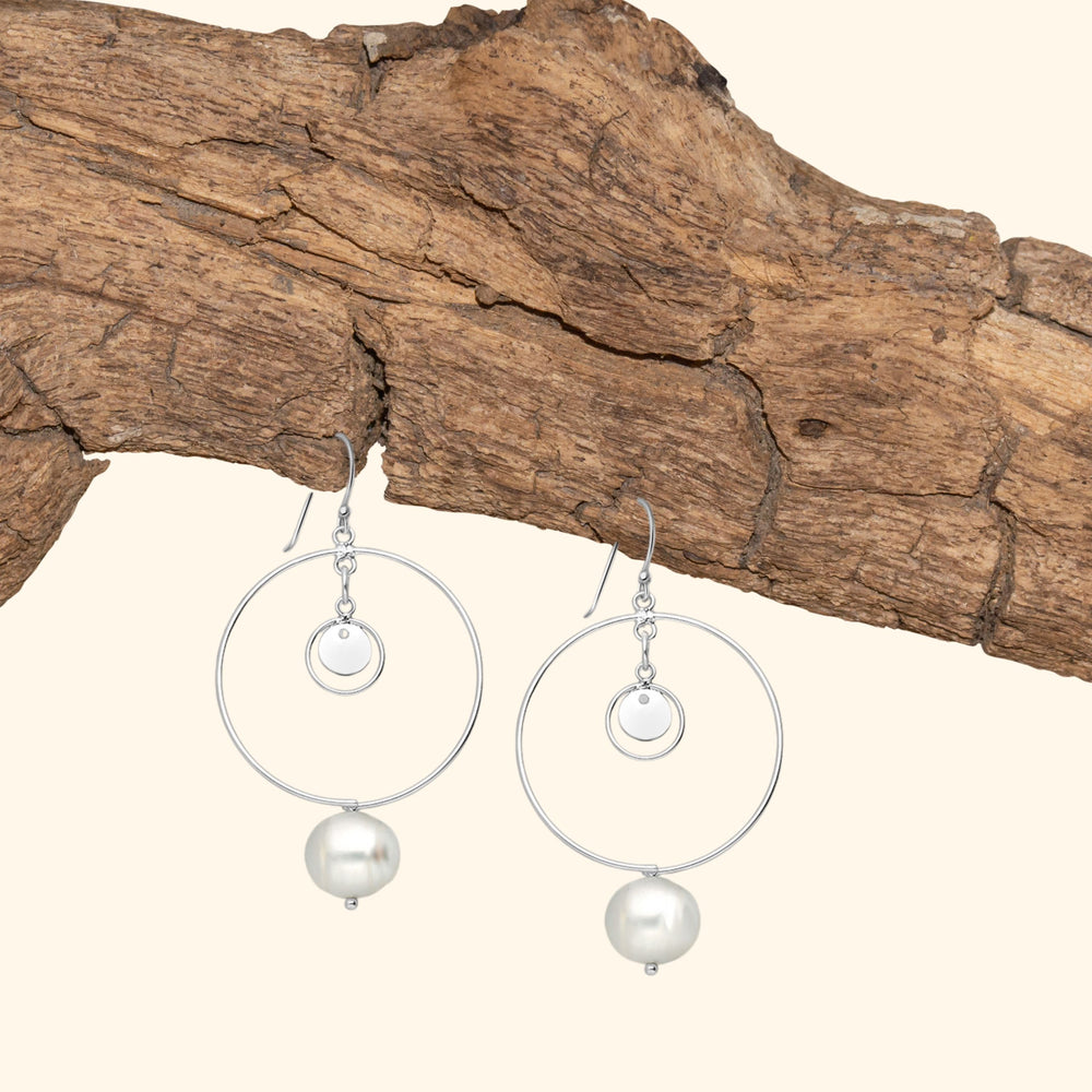 Boucles d'oreilles en argent 925 / perle d'eau douce