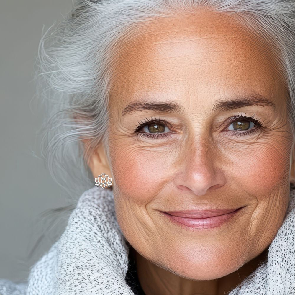 Boucles d'oreilles en argent 925 "fleur de lotus"