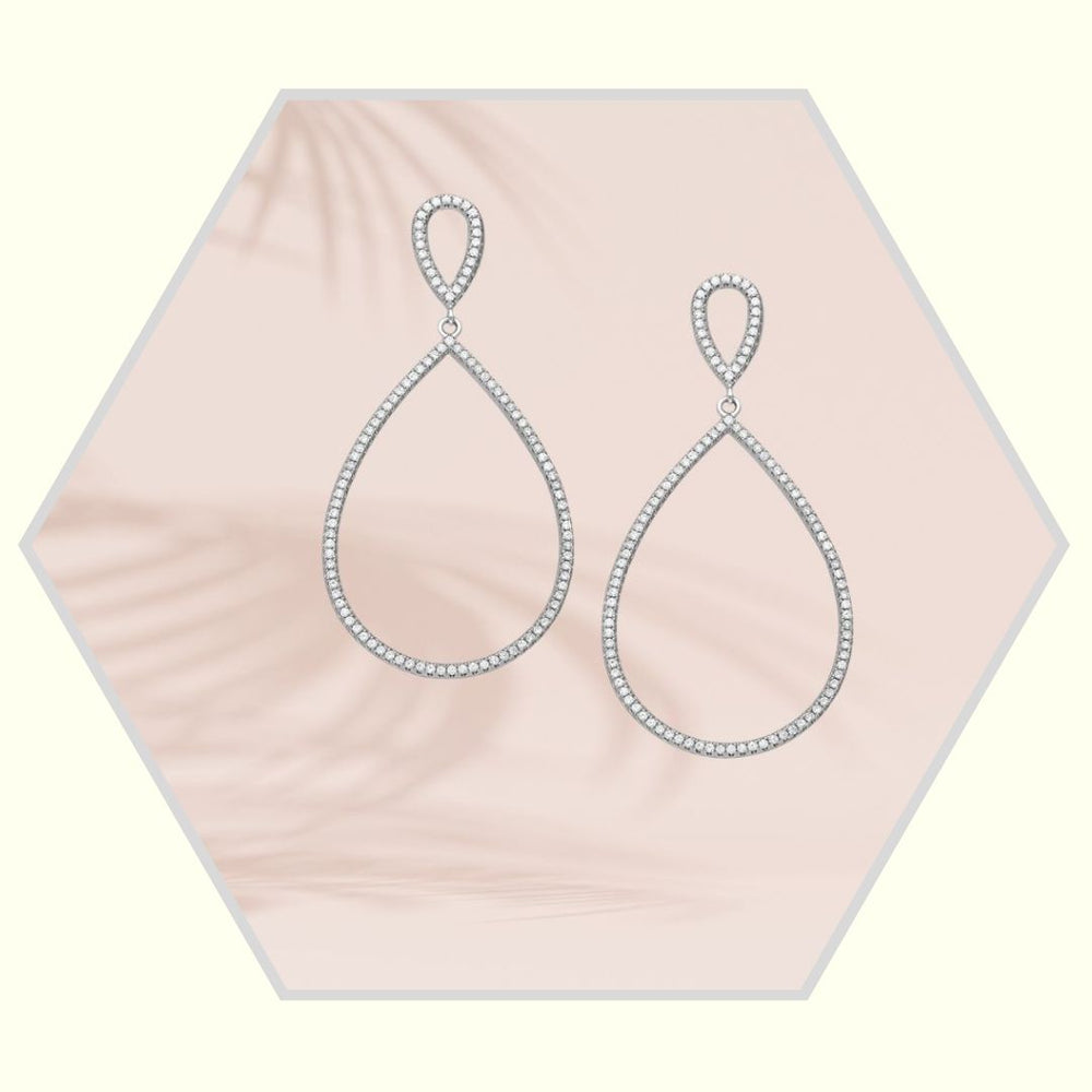 Boucles d'oreilles en argent 925 rhodié / zirconia