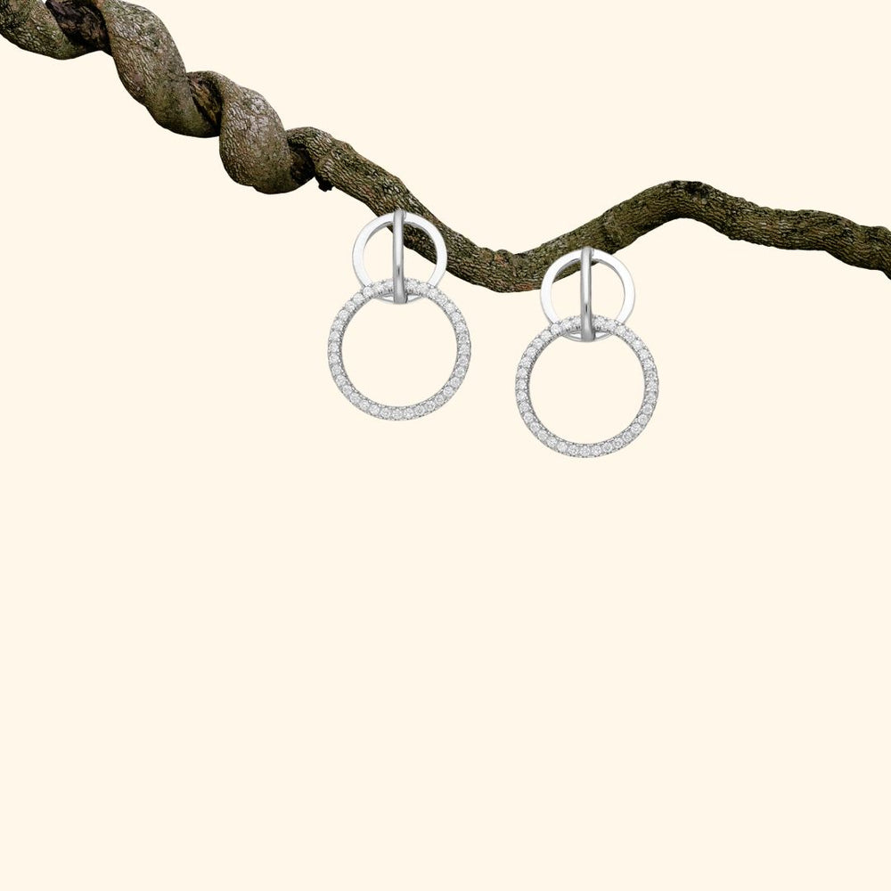 Boucles d'oreilles argent 925 rhodié / zirconia