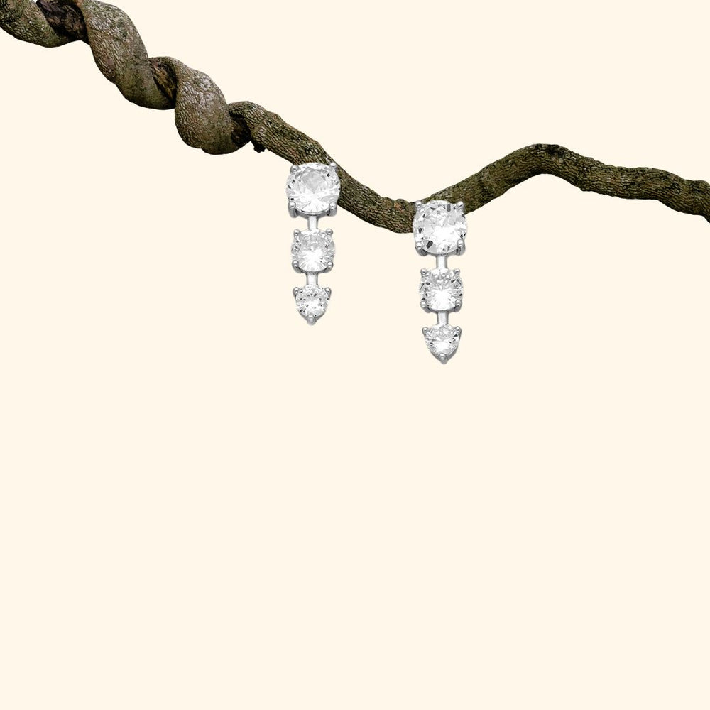 Boucles d'oreilles argent 925 rhodié / zirconia