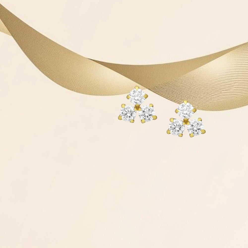 Boucles d'oreilles en argent 925 doré or 18k serties de zirconia