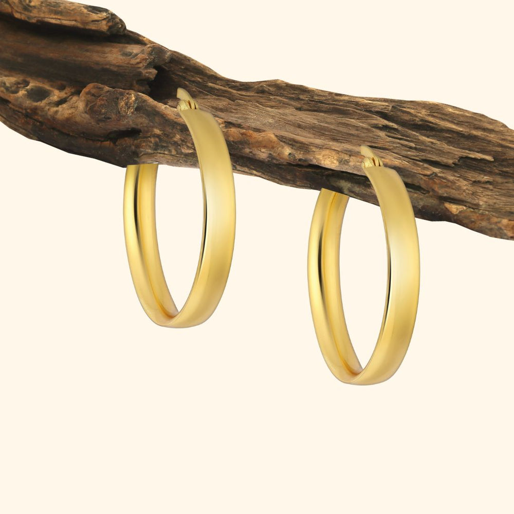 Boucles d'oreilles créole en argent 925 doré or 18k