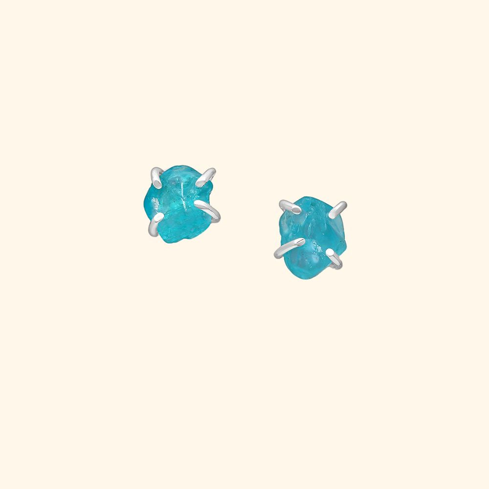 boucles d'oreilles argent 925 pierres naturelles apatite