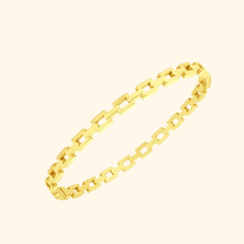 Bracelet jonc en acier inoxydable chirurgical 316L avec revêtement PVD or jaune