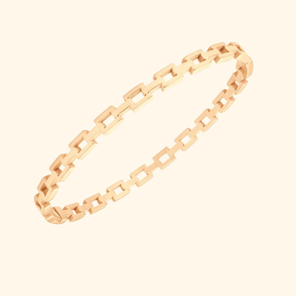 Bracelet jonc en acier inoxydable chirurgical 316L avec revêtement PVD or rose