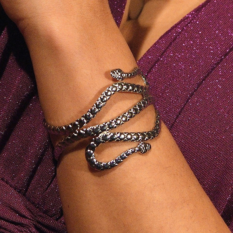 Bracelet  en acier inoxydable "serpent" ajustable