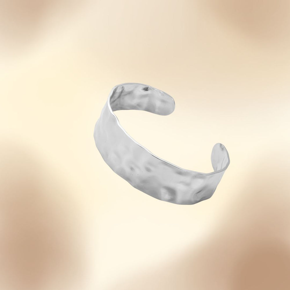 bracelet martelé acier inoxydable
