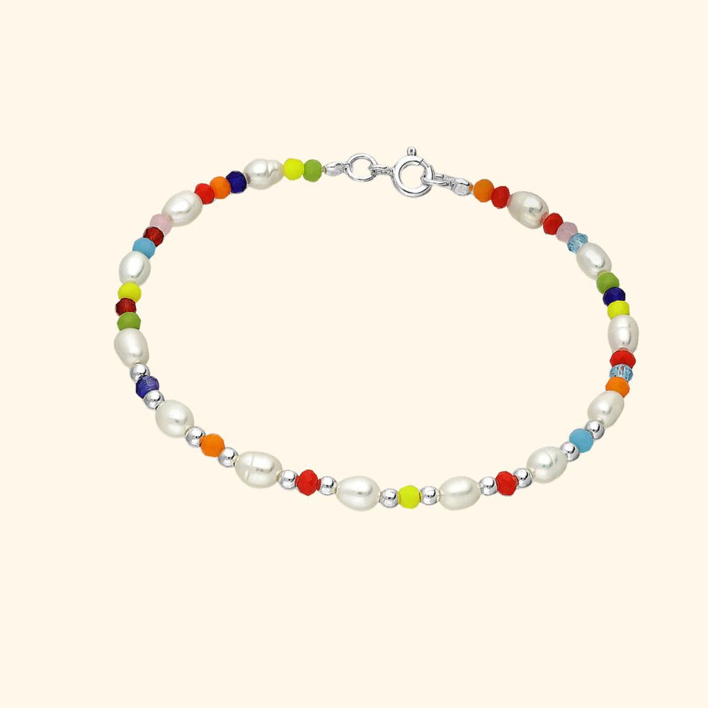 bracelet argent 925 perles d'eau douce crystal 