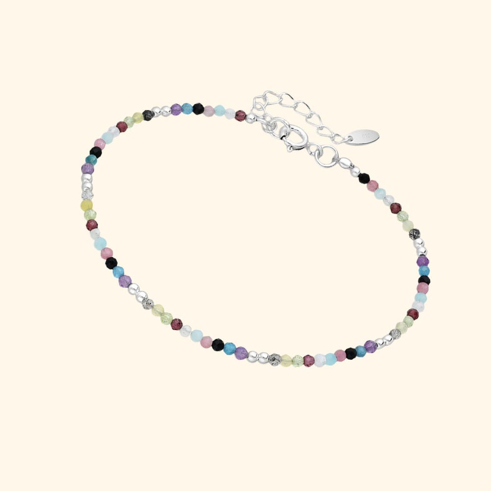 Bracelet  en argent 925  / pierres naturelles  / Ajustable