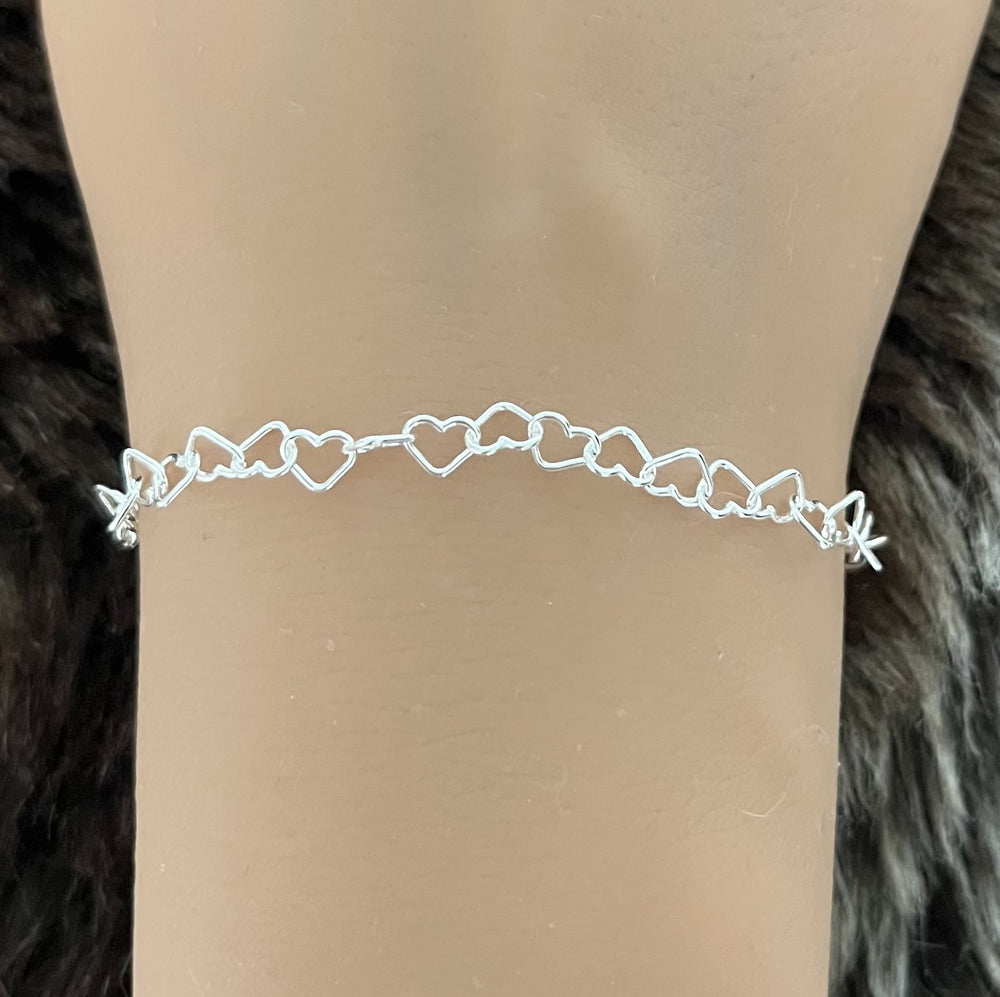 Bracelet argent 925 multi-coeurs