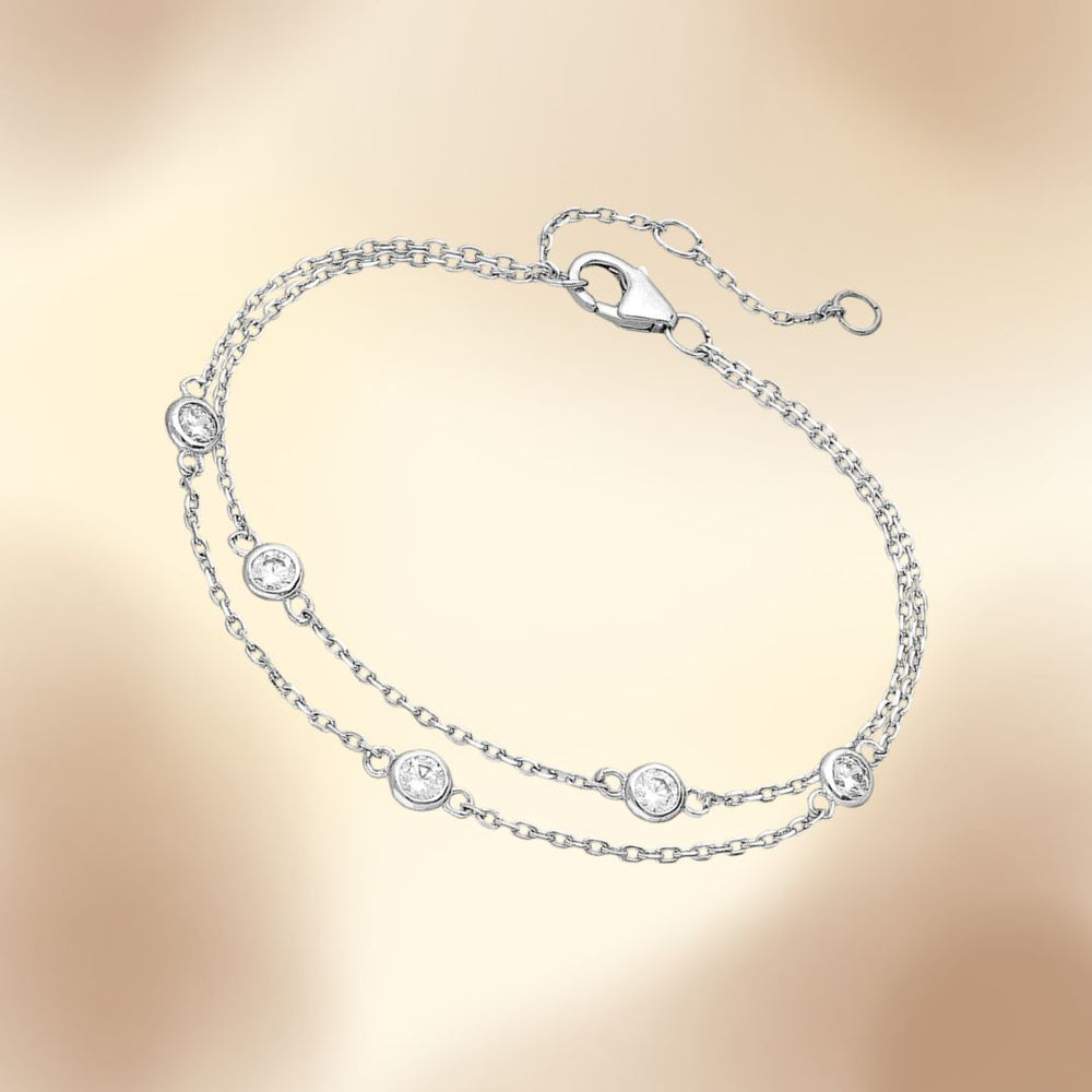bracelet argent 925 rhodié cubic zirconia