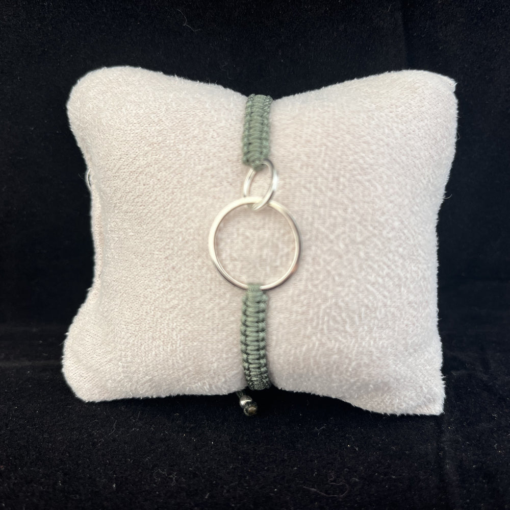 Bracelet en argent 925 et cordon tressé