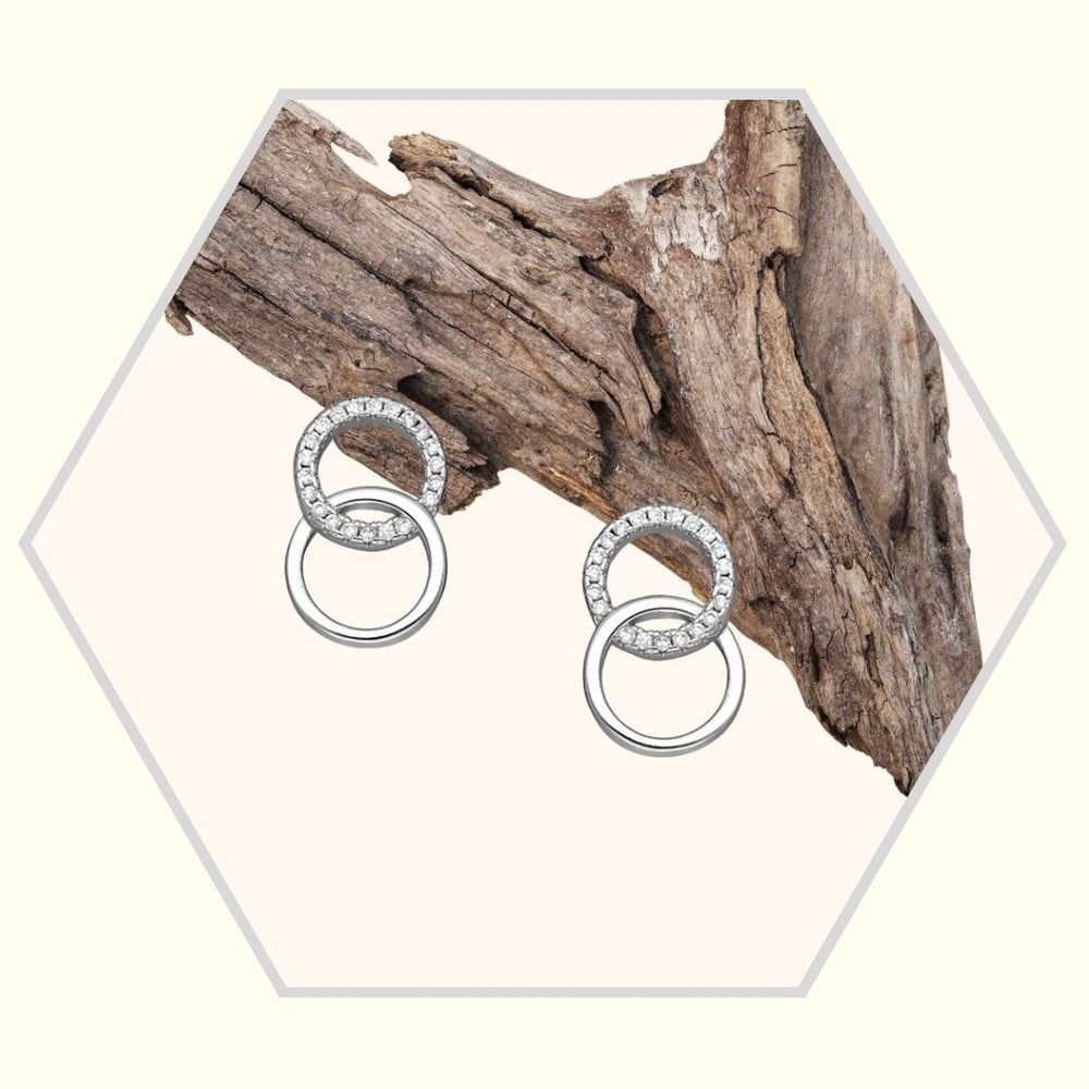 Boucles d'oreilles en argent 925 rhodié / zirconia