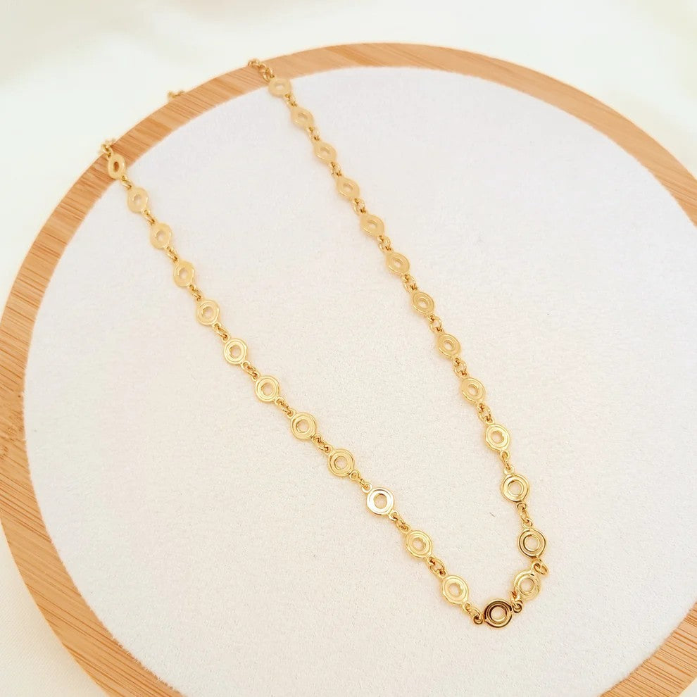Collier en acier inoxydable doré "Multi-cercle"
