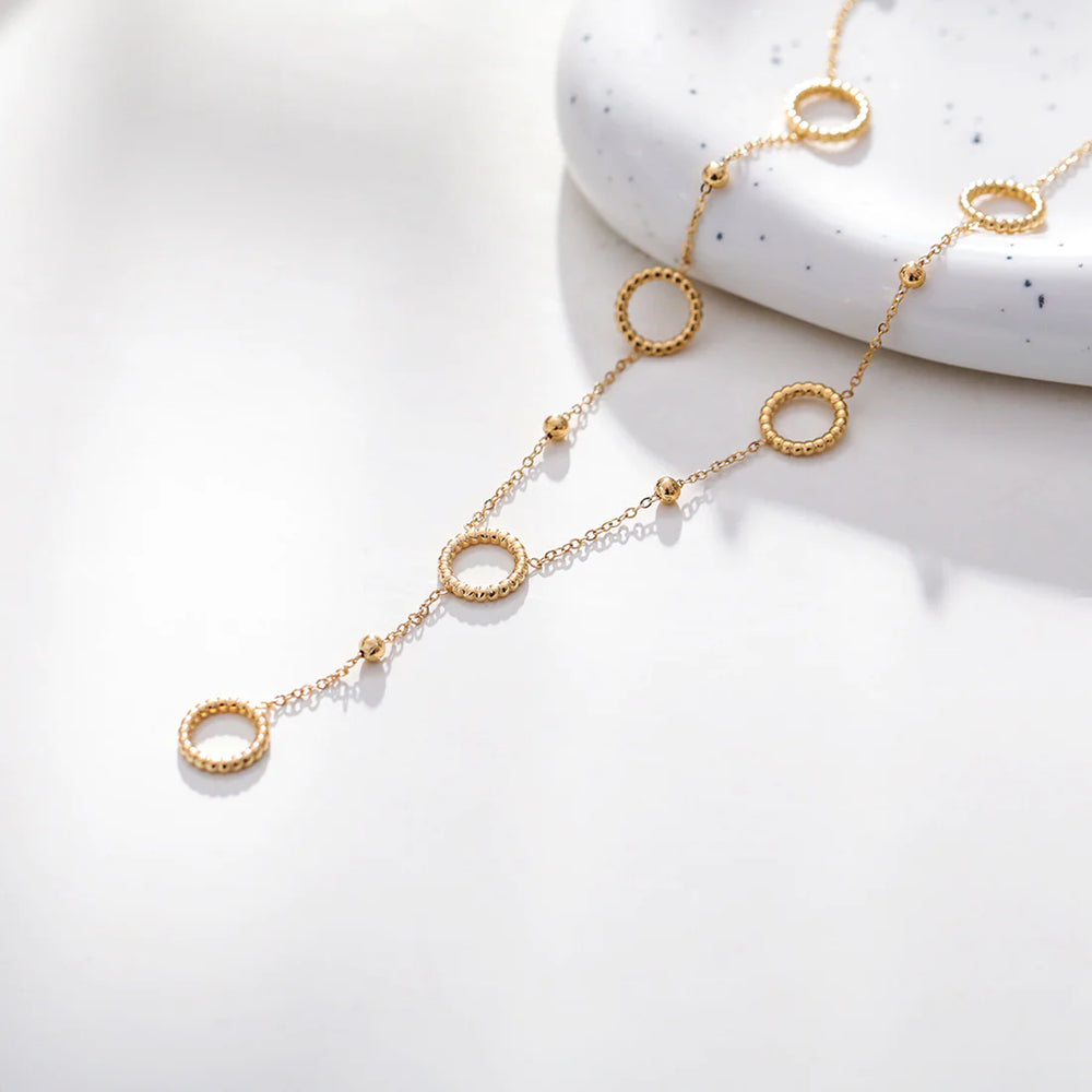 Collier en acier inoxydable doré " Multi-cercle"