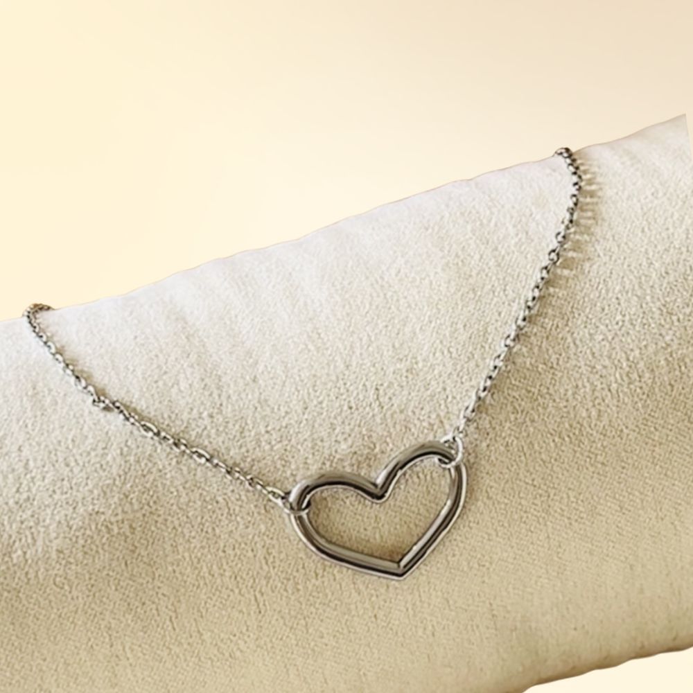 Herzkette aus 316L Edelstahl in Silber- oder Roségold-Finish