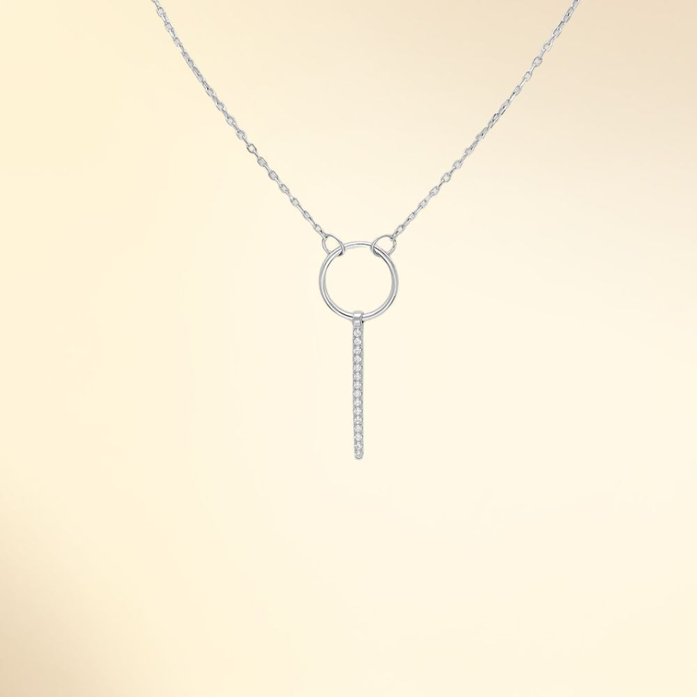 Halskette aus rhodiniertem 925er Silber / Zirkonia / längenverstellbar 