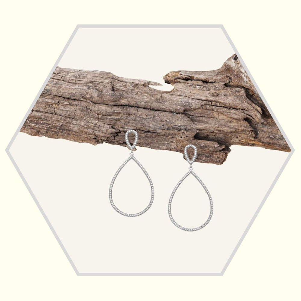 Boucles d'oreilles en argent 925 rhodié / zirconia