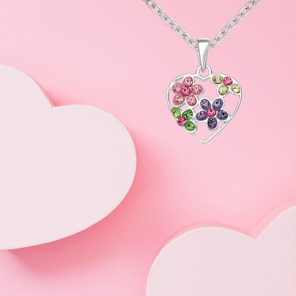 Pendentif "cœur" en argent 925 / cristal