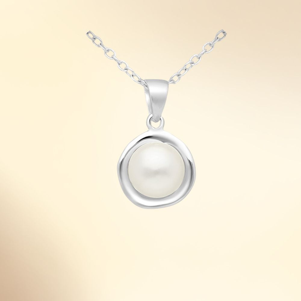 Pendentif en argent 925 avec perle d’eau douce blanche